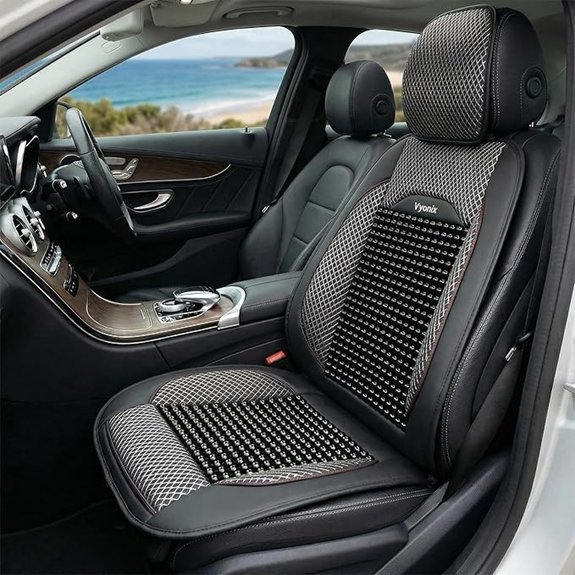 Beaded Car Seat Cover with Wooden Beads