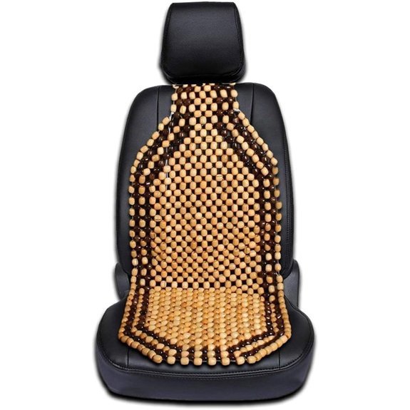 Zento Deals Wood Beaded Seat Cushion Cover